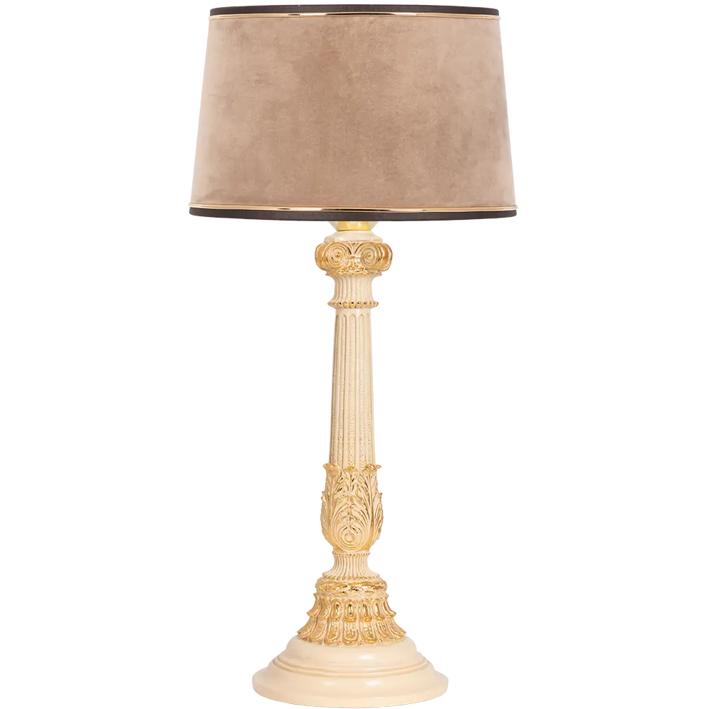 Фото Настольная лампа BOGACHO СБ-9/АС/Тюссо капучино Колонна испанская цвет коричневый Фото Настольная лампа BOGACHO СБ-9/АС/Тюссо капучино Колонна испанская цвет коричневый