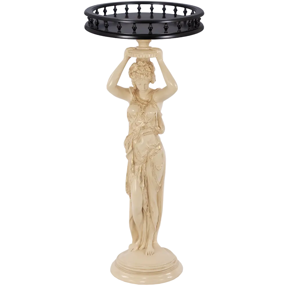 Фото Стол декоративный Bogacho 126 Гречанка для цветов 45 см до 10 кг бежевый