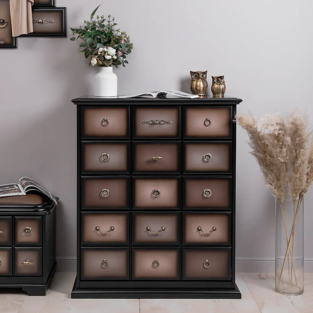 Фото 4 Тумба с выдвижными ящиками Bogacho 90x102x40 см МДФ цвет шоколад Фото 4 Тумба с выдвижными ящиками Bogacho 90x102x40 см МДФ цвет шоколад