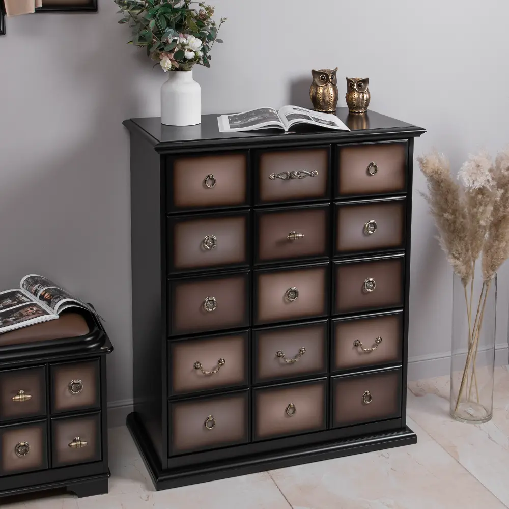 Фото Тумба с выдвижными ящиками Bogacho 90x102x40 см МДФ цвет шоколад Фото Тумба с выдвижными ящиками Bogacho 90x102x40 см МДФ цвет шоколад