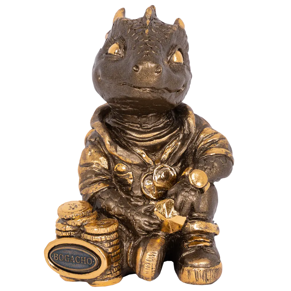 Фото 7 Статуэтка Bogacho Дракон Раймонд фигурка для интерьера бронзового цвета