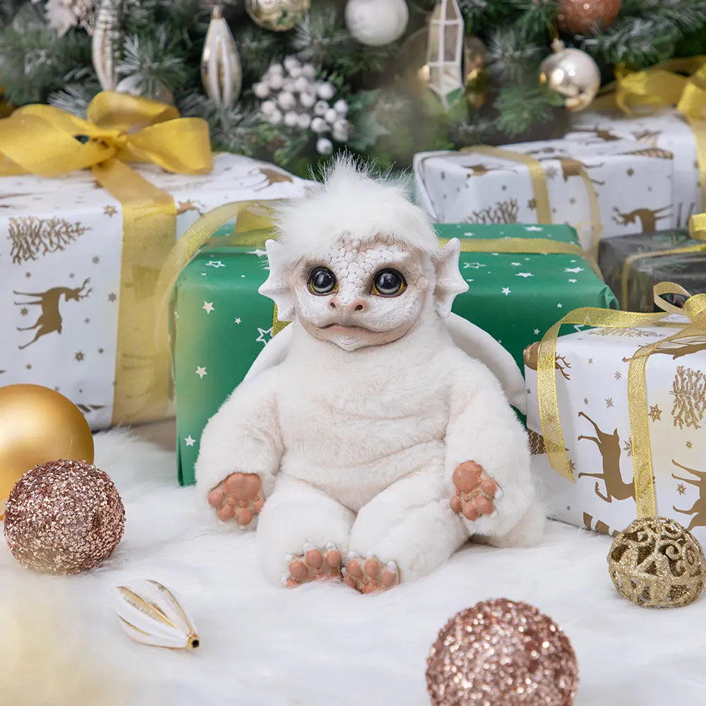 Фото 2 Статуэтка интерьерная мягкая игрушка символ года 2024 Bogacho Бэби Мистик белый