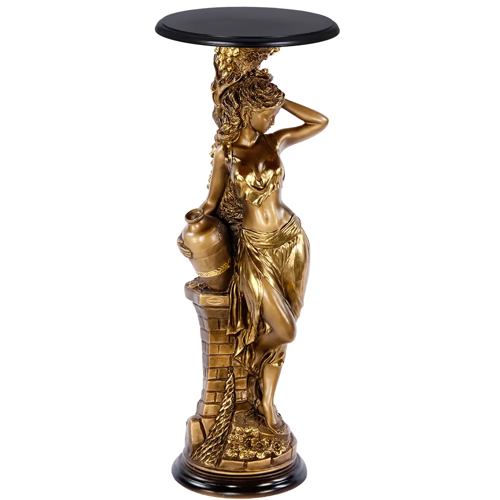 Фото Столик декоративный Bogacho 13055/Б/340Оберджин Девушка с кувшином бронзовый 34 см