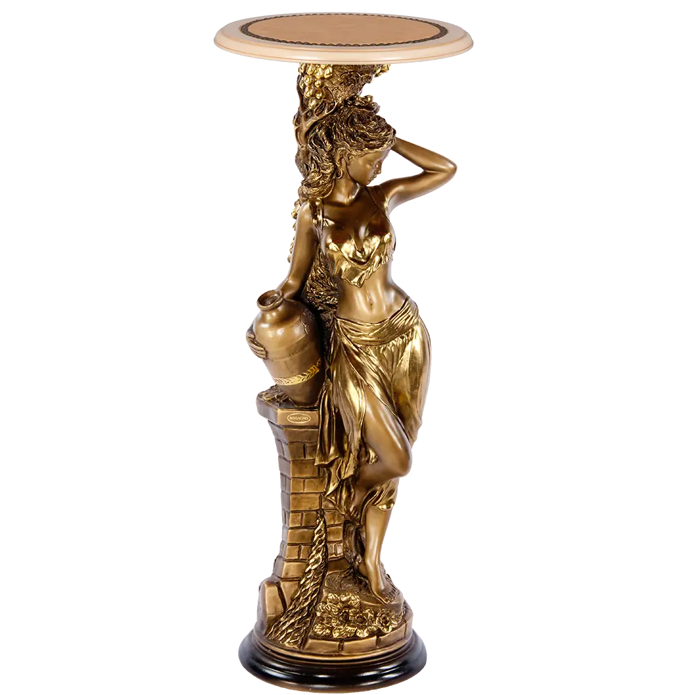 Фото Столик декоративный Bogacho 13055/Б/340АсП Девушка с кувшином бронзовый 34 см