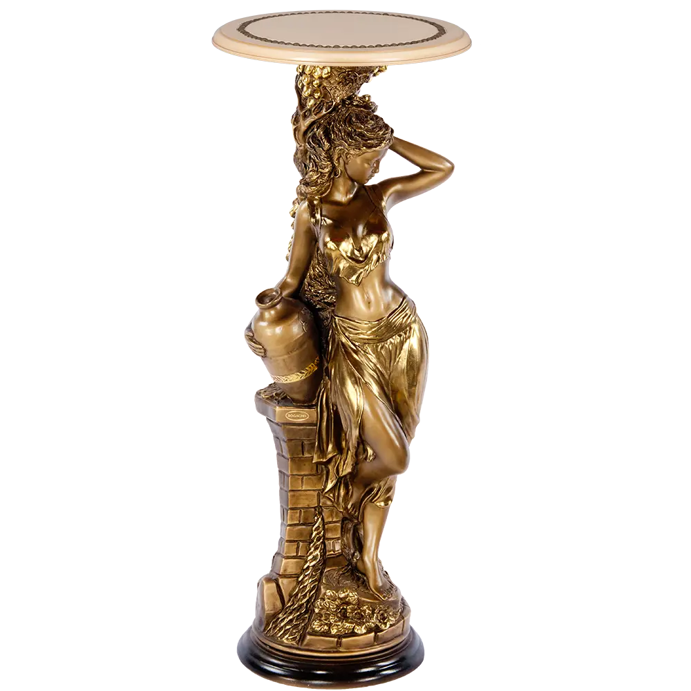 Фото Столик декоративный Bogacho 13055/Б/340АсБеж Девушка с кувшином бронзовый 34 см Фото Столик декоративный Bogacho 13055/Б/340АсБеж Девушка с кувшином бронзовый 34 см