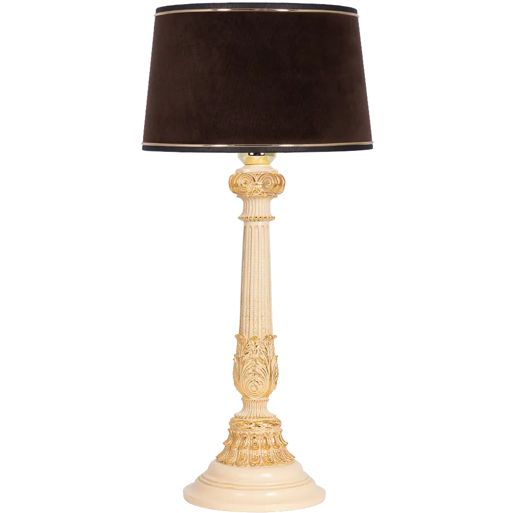 Фото Настольная лампа BOGACHO СБ-9/АС/Конфети шоколад Колонна испанская цвет коричневый Фото Настольная лампа BOGACHO СБ-9/АС/Конфети шоколад Колонна испанская цвет коричневый