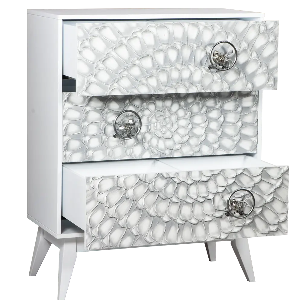 Фото 2 Комод Bogacho 84x109x50 см 3 ящика МДФ цвет белый 11553/белый Фото 2 Комод Bogacho 84x109x50 см 3 ящика МДФ цвет белый 11553/белый