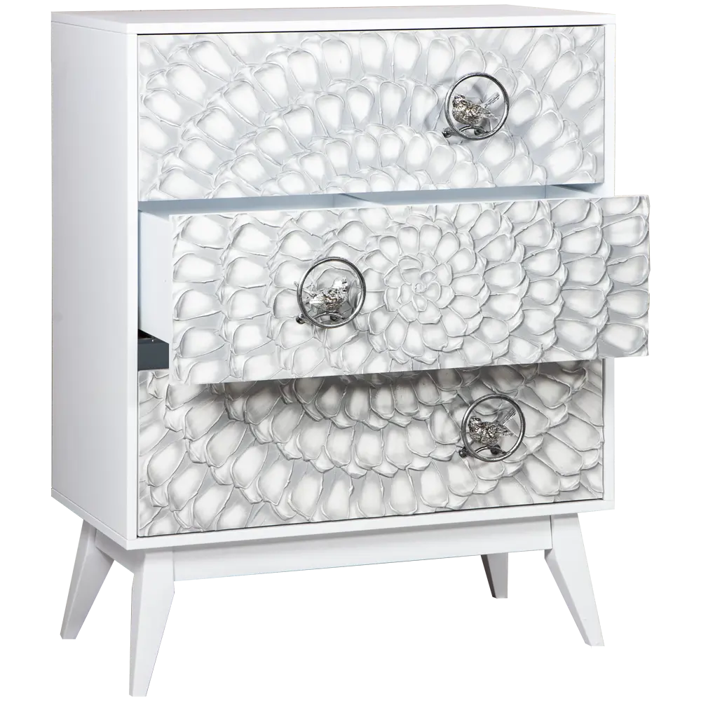 Фото 3 Комод Bogacho 84x109x50 см 3 ящика МДФ цвет белый 11553/белый Фото 3 Комод Bogacho 84x109x50 см 3 ящика МДФ цвет белый 11553/белый