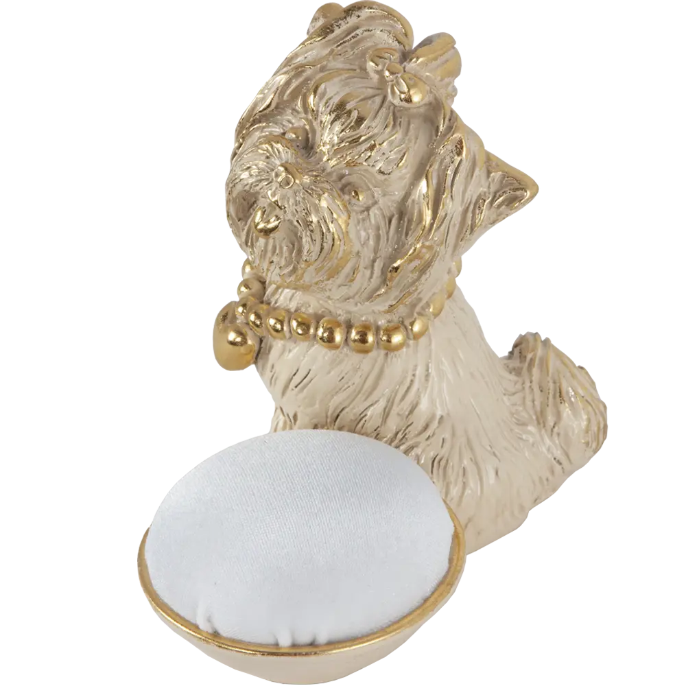 Фото 2 Статуэтка из мрамора Bogacho игольница Леди Йо кремовый ручная работа