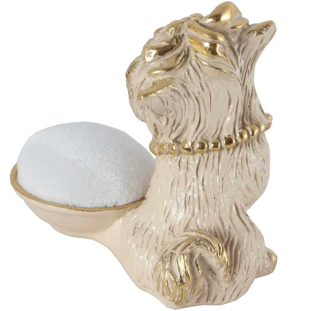 Фото Статуэтка из мрамора Bogacho игольница Леди Йо кремовый ручная работа