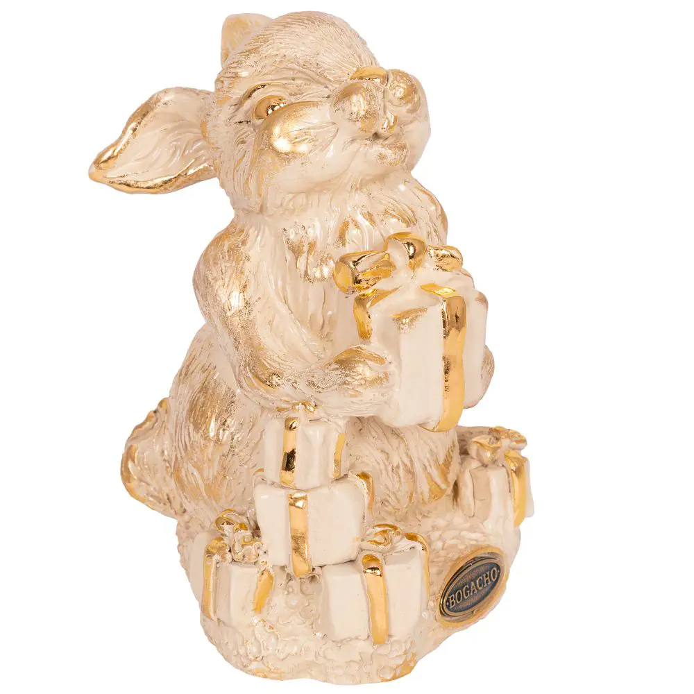 Фото Статуэтка Bogacho Кролик Льюис из мрамора кремовый Фото Статуэтка Bogacho Кролик Льюис из мрамора кремовый