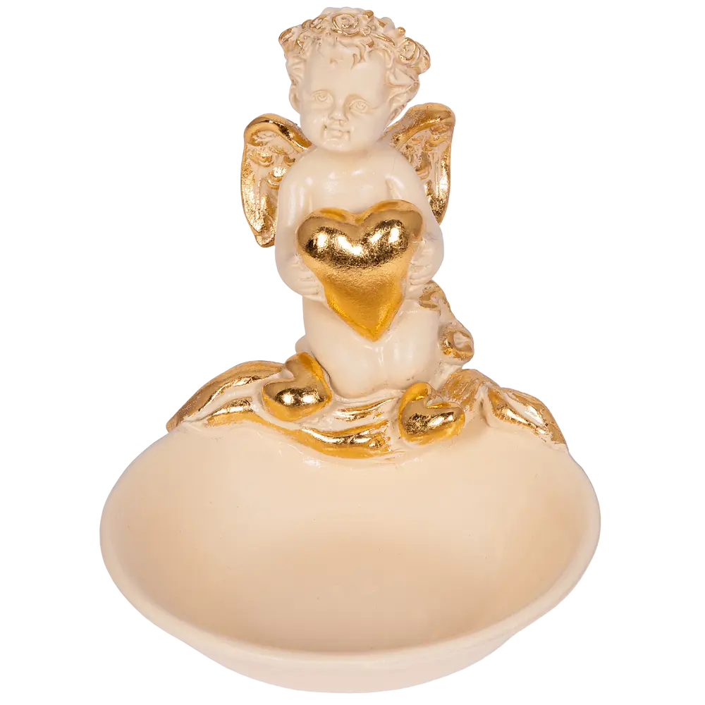 Фото Подставка для украшений блюдце из мрамора Bogacho Дивинити бежевого цвета с золотой поталью Фото Подставка для украшений блюдце из мрамора Bogacho Дивинити бежевого цвета с золотой поталью