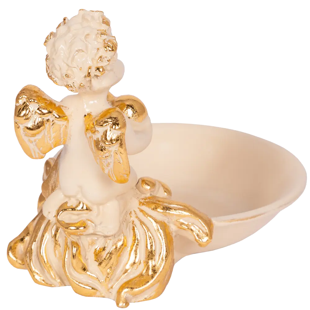 Фото 2 Подставка для украшений блюдце из мрамора Bogacho Дивинити бежевого цвета с золотой поталью Фото 2 Подставка для украшений блюдце из мрамора Bogacho Дивинити бежевого цвета с золотой поталью