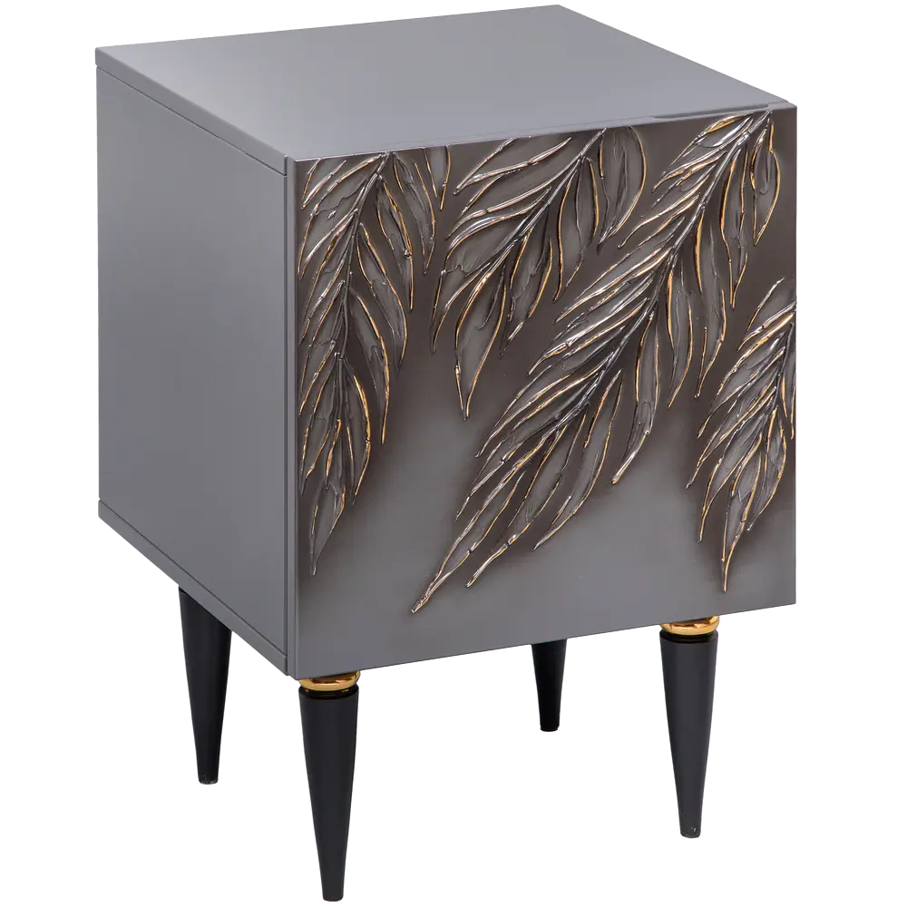 Фото 2 Тумба прикроватная Bogacho 2 ящика 40x60x45 см МДФ цвет серый с золотом 11652/СерыйГолд/ЧлГолд Фото 2 Тумба прикроватная Bogacho 2 ящика 40x60x45 см МДФ цвет серый с золотом 11652/СерыйГолд/ЧлГолд