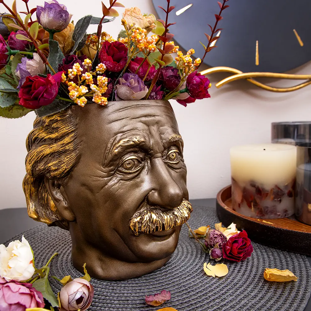 Фото 7 Декор для дома ваза голова кашпо для цветов Эйнштейн кремовый Фото 7 Декор для дома ваза голова кашпо для цветов Эйнштейн кремовый