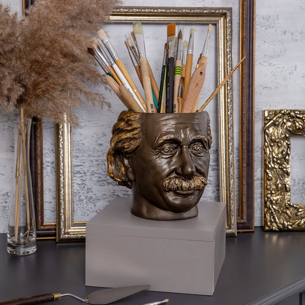 Фото 9 Декор для дома ваза голова кашпо для цветов Эйнштейн кремовый Фото 9 Декор для дома ваза голова кашпо для цветов Эйнштейн кремовый