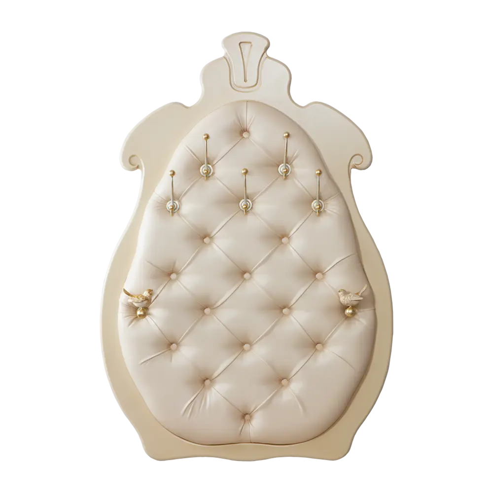 Фото Вешалка настенная 5 крючков 88x128x16 см BOGACHO Квин цвет бежевый 11554_кремовый