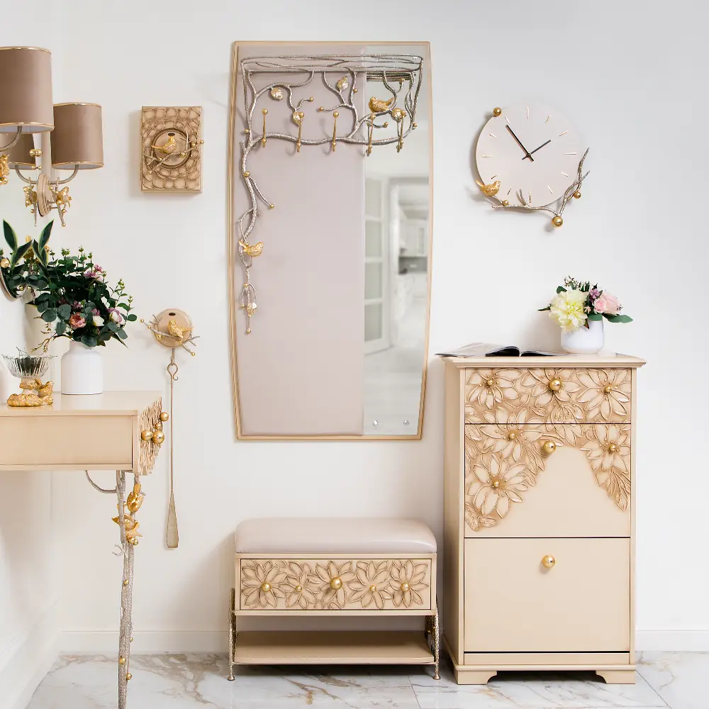 Фото 6 Вешалка настенная 5 крючков 72x140x28 см BOGACHO Терра цвет бежевый 15011_кремовый