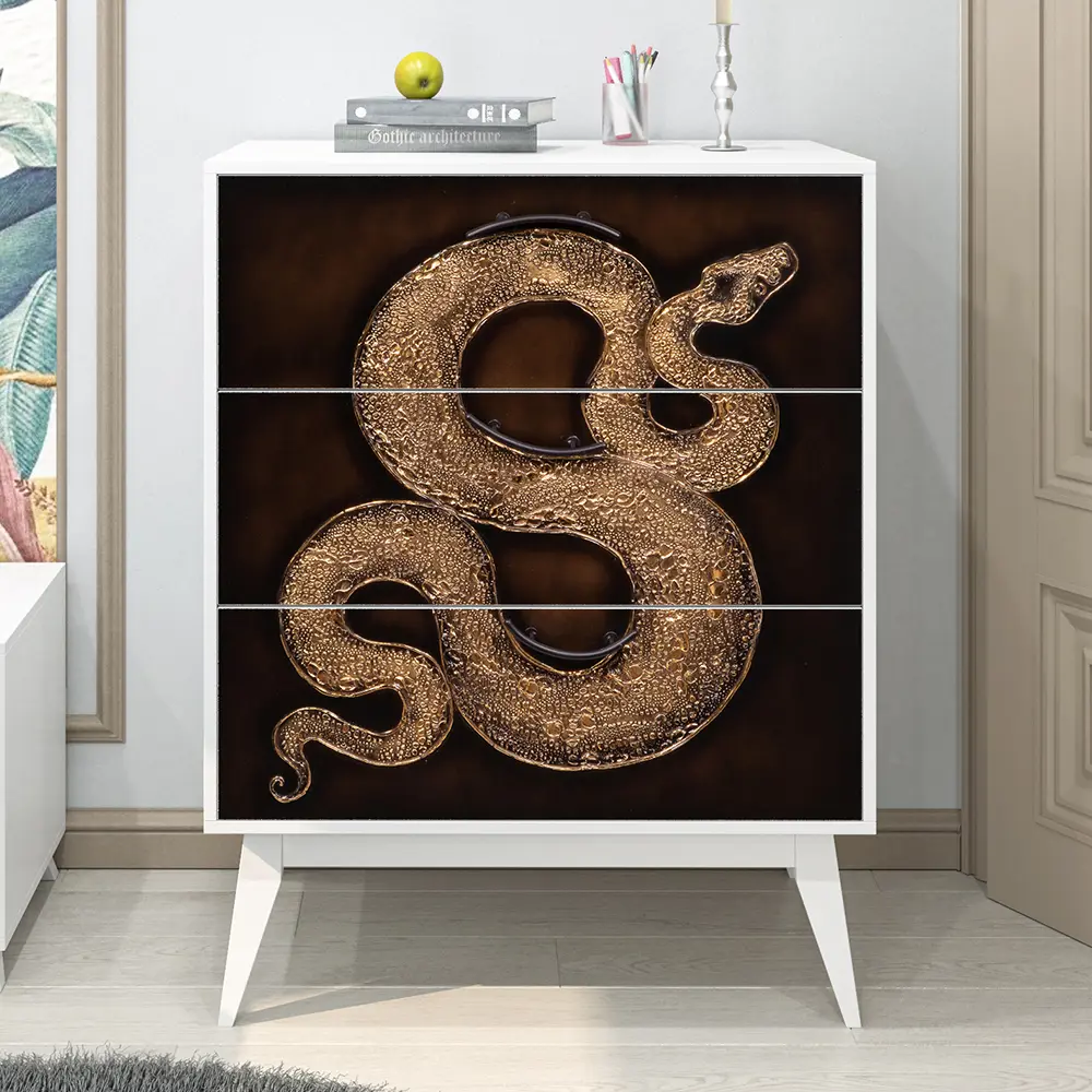 Фото 4 Комод Bogacho 3 ящика 84x48x108 см МДФ цвет белый 11670 Фото 4 Комод Bogacho 3 ящика 84x48x108 см МДФ цвет белый 11670