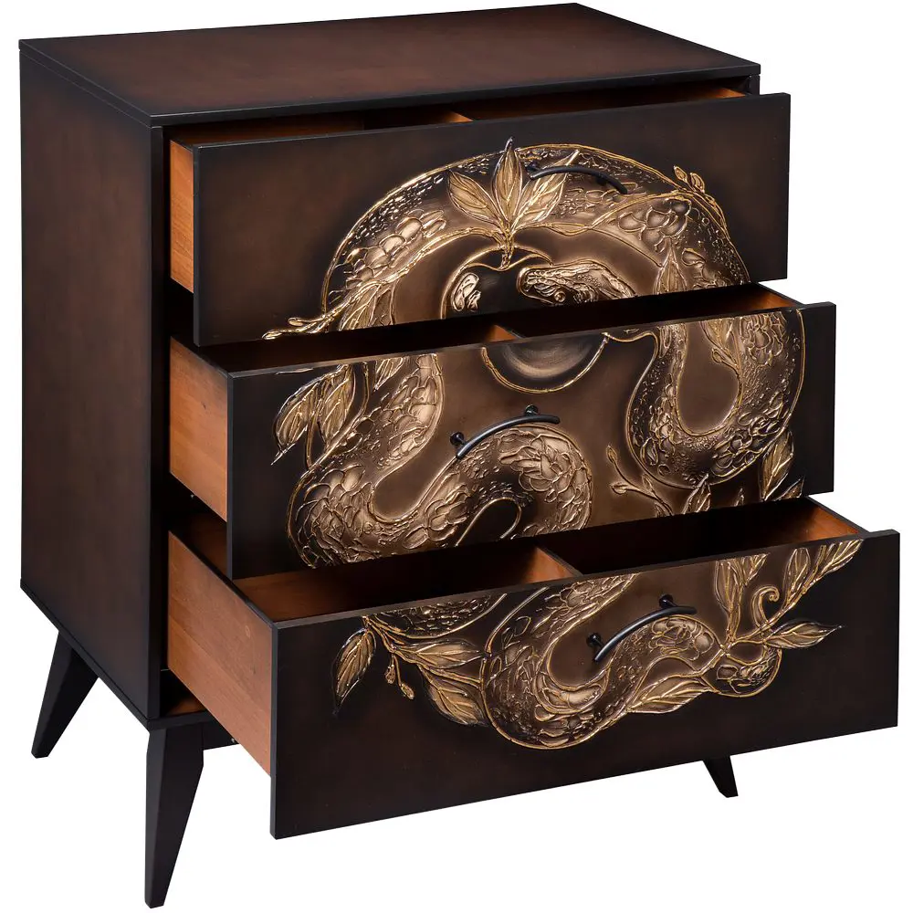 Фото Комод Bogacho 3 ящика 84x48x108 см МДФ цвет коричневый 11663 Фото Комод Bogacho 3 ящика 84x48x108 см МДФ цвет коричневый 11663