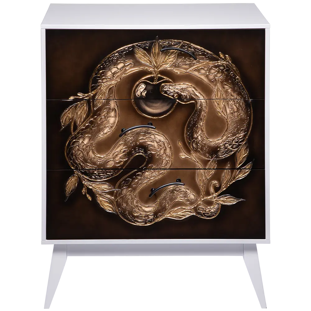 Фото Комод Bogacho 3 ящика 84x48x108 см МДФ цвет белый 11663