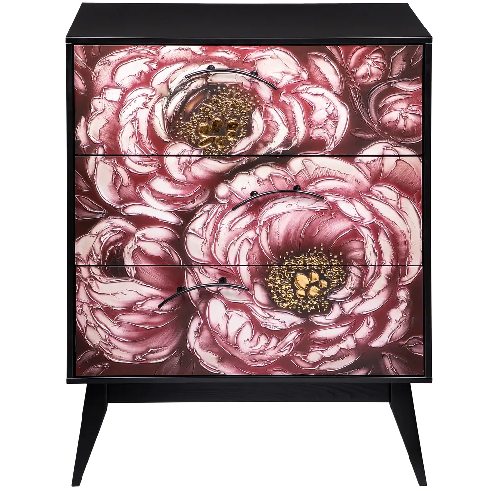 Фото Комод Bogacho 3 ящика 84x48x108 см МДФ цвет черный 11660 Фото Комод Bogacho 3 ящика 84x48x108 см МДФ цвет черный 11660