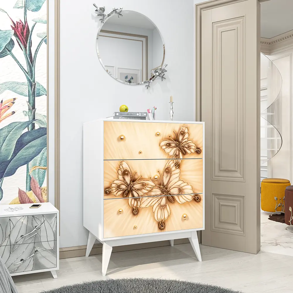 Фото 4 Комод Bogacho 3 ящика 84x48x108 см МДФ цвет белый 11671 Фото 4 Комод Bogacho 3 ящика 84x48x108 см МДФ цвет белый 11671