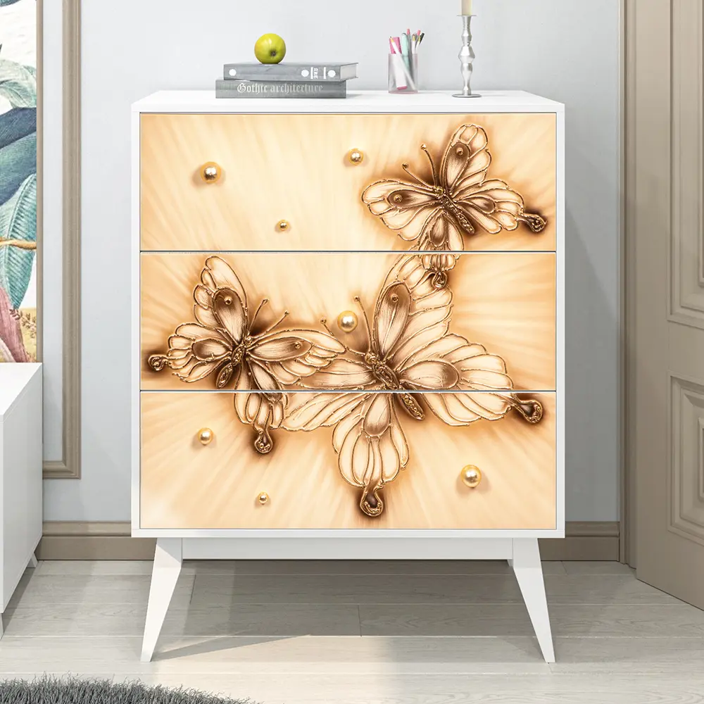 Фото 2 Комод Bogacho 3 ящика 84x48x108 см МДФ цвет белый 11671 Фото 2 Комод Bogacho 3 ящика 84x48x108 см МДФ цвет белый 11671