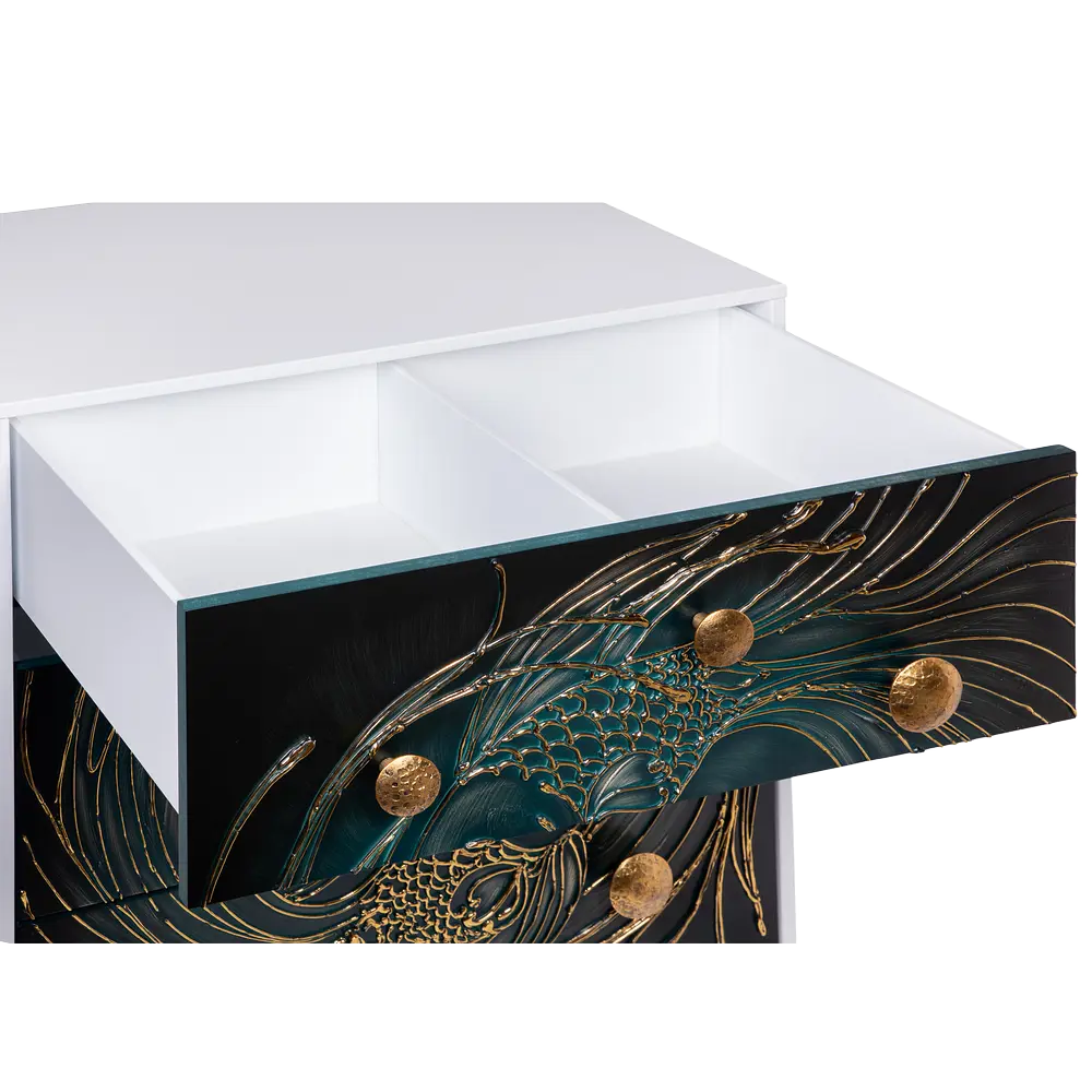 Фото 4 Комод Bogacho 3 ящика 84x48x108 см МДФ цвет белый 11675