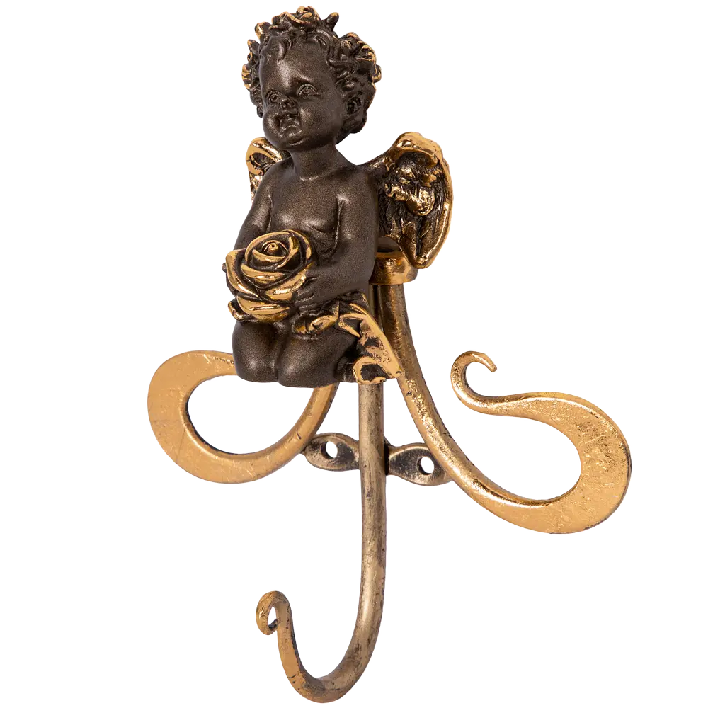 Фото 3 Крючок настенный Bogacho 13.50x6 см 1 крючок цвет бронзовый 75114