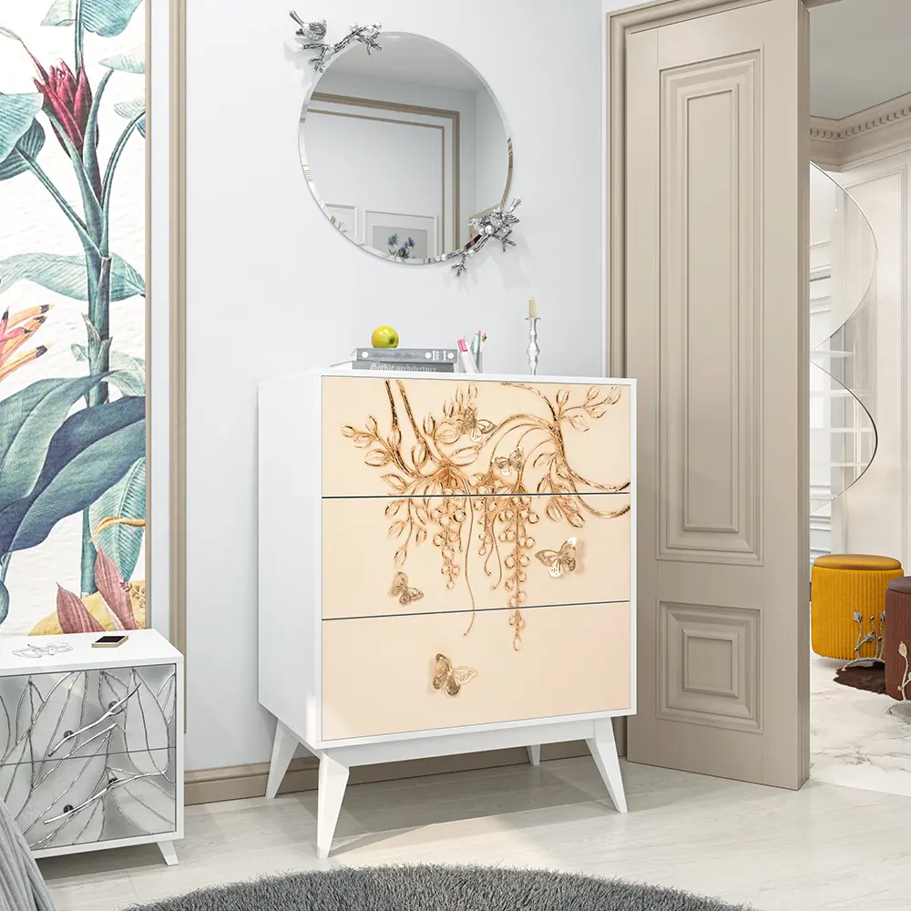 Фото 6 Комод Bogacho 3 ящика 84x48x108 см МДФ цвет белый 11674 Фото 6 Комод Bogacho 3 ящика 84x48x108 см МДФ цвет белый 11674