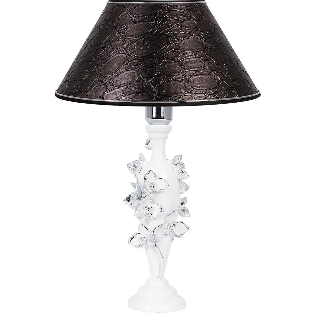 Фото Настольная лампа BOGACHO Орхидея Лира СБ-186/Белый/Глоси/Серебро цвет белый