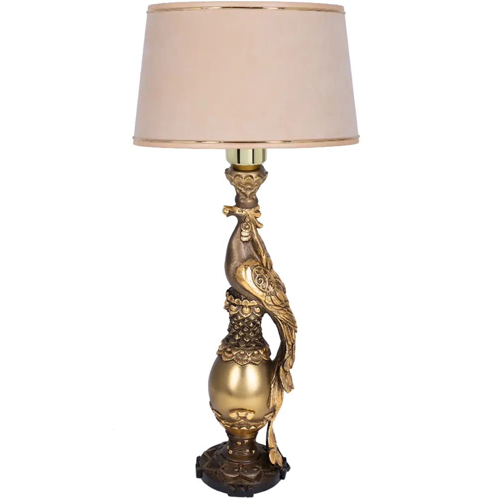 Фото Настольная лампа BOGACHO СБ-75/Б/Айвори Павлин цвет бежевый Фото Настольная лампа BOGACHO СБ-75/Б/Айвори Павлин цвет бежевый