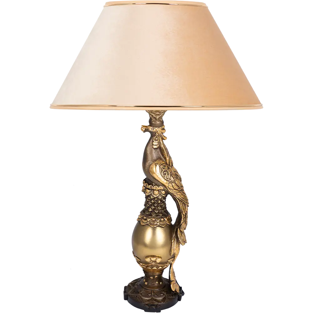 Фото Настольная лампа BOGACHO СБ-75/Б/Абрикос Павлин цвет оранжевый Фото Настольная лампа BOGACHO СБ-75/Б/Абрикос Павлин цвет оранжевый