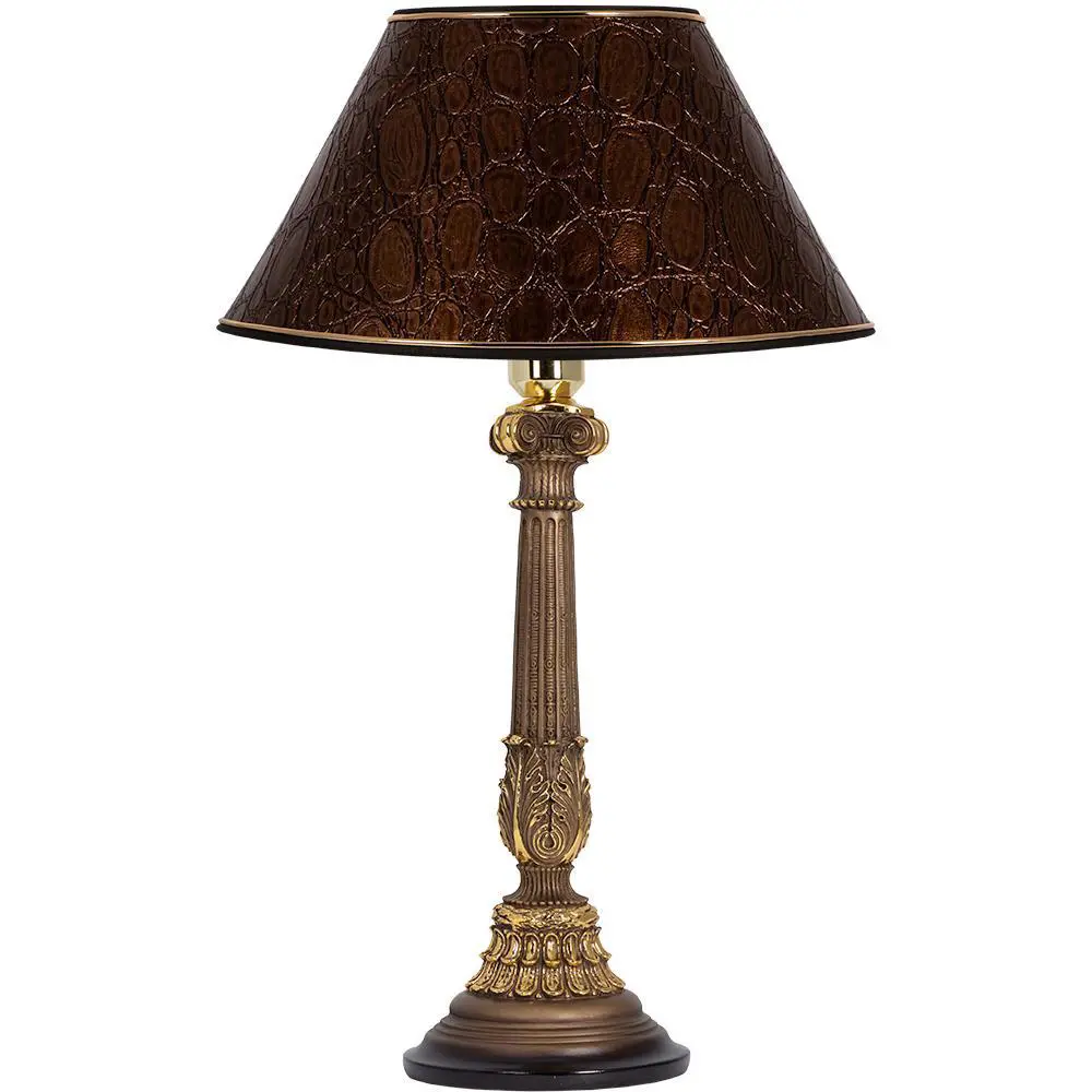 Фото Настольная лампа BOGACHO Колонна испанская СБ-9/Б/Глоси/золото цвет бронзовый