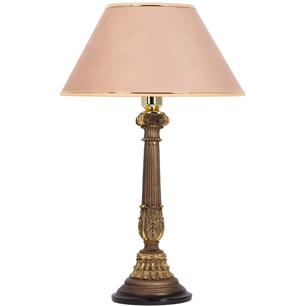 Фото Настольная лампа BOGACHO СБ-9/Б/Карамель Колонна испанская цвет бежевый Фото Настольная лампа BOGACHO СБ-9/Б/Карамель Колонна испанская цвет бежевый