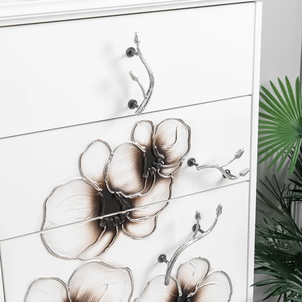 Фото 2 Комод Bogacho 62x123x41 см 4 ящика МДФ цвет белый 11634/белый