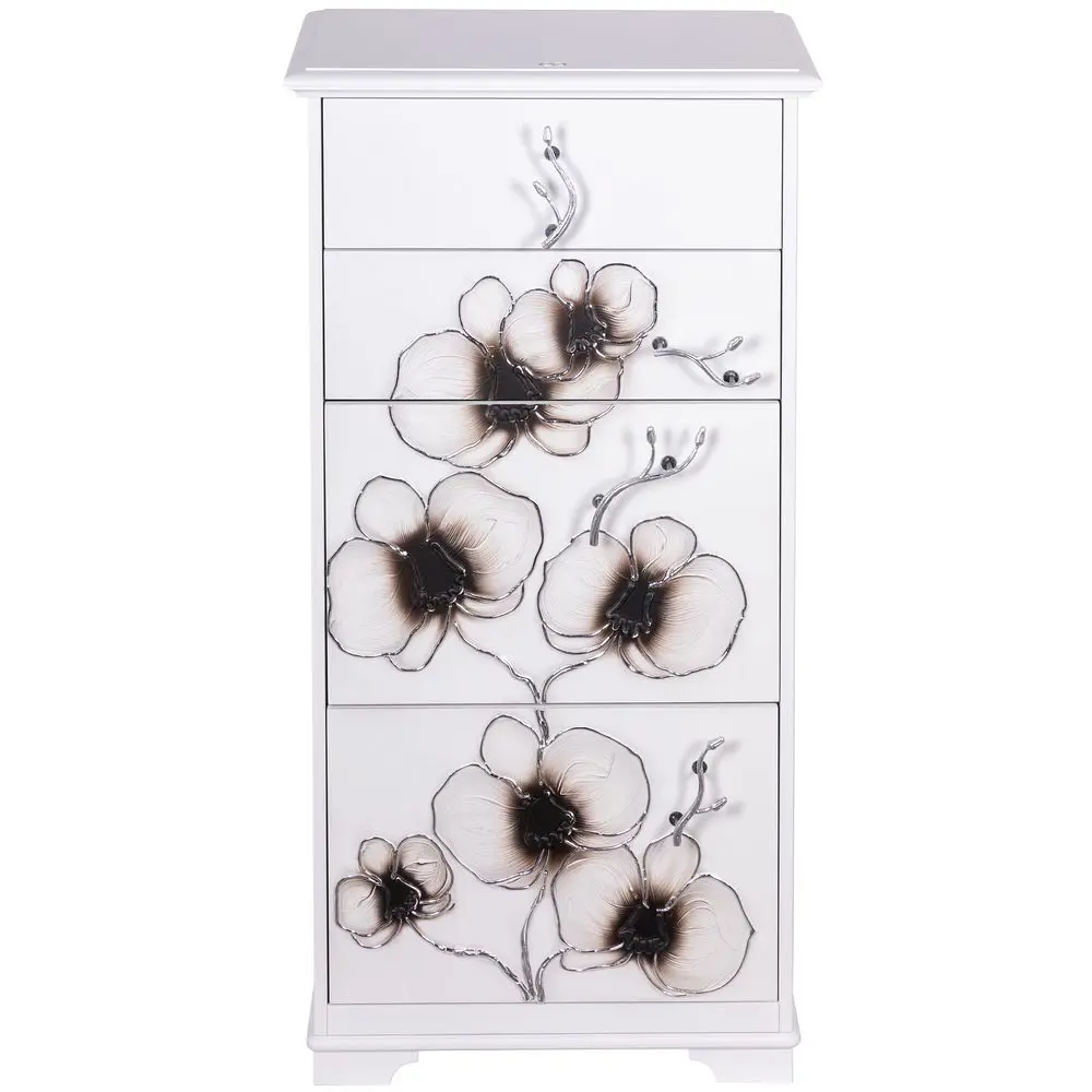 Фото 4 Комод Bogacho 62x123x41 см 4 ящика МДФ цвет белый 11634/белый