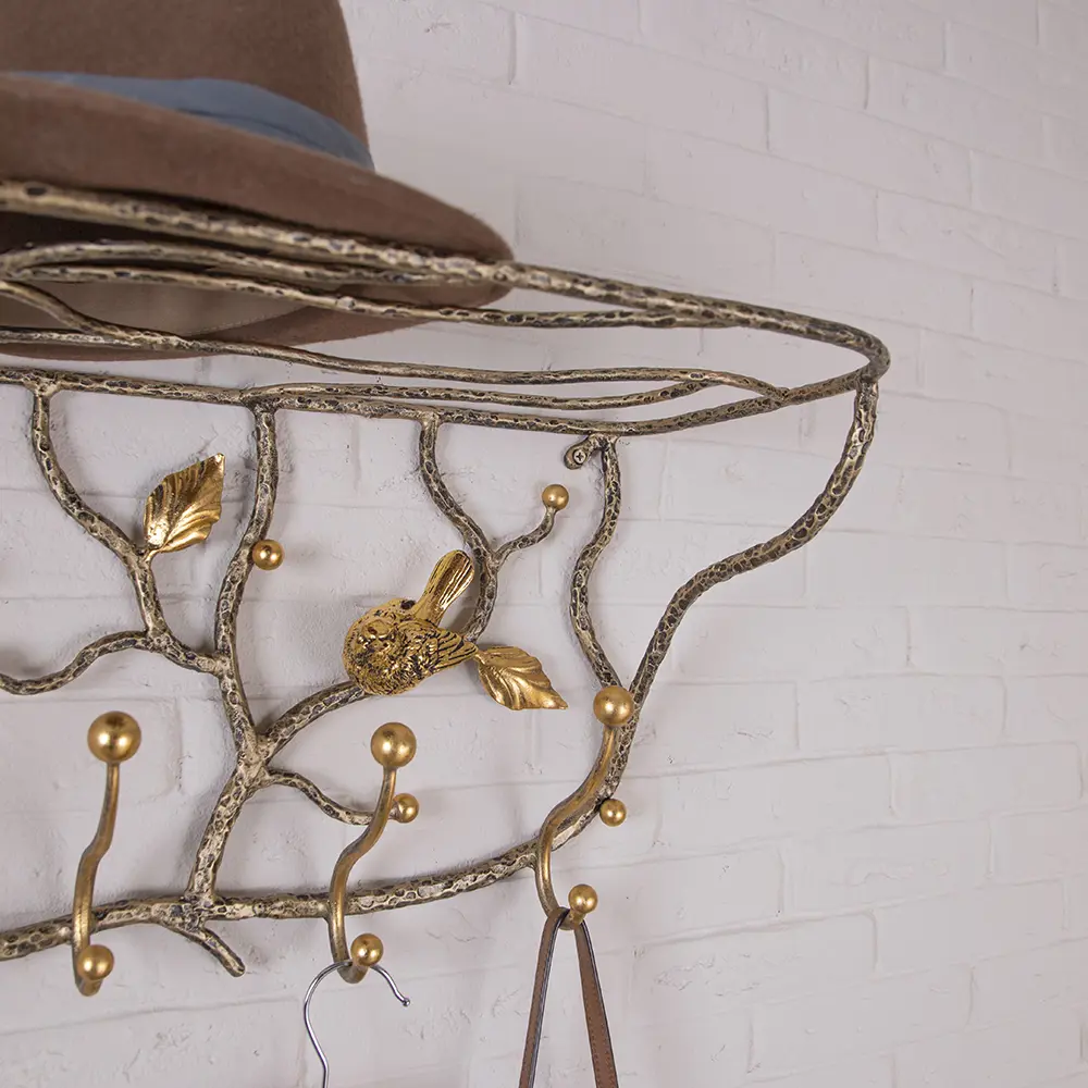 Фото 3 Настенная вешалка Bogacho 62.5x96x22.5 см 5 крючков цвет бронза