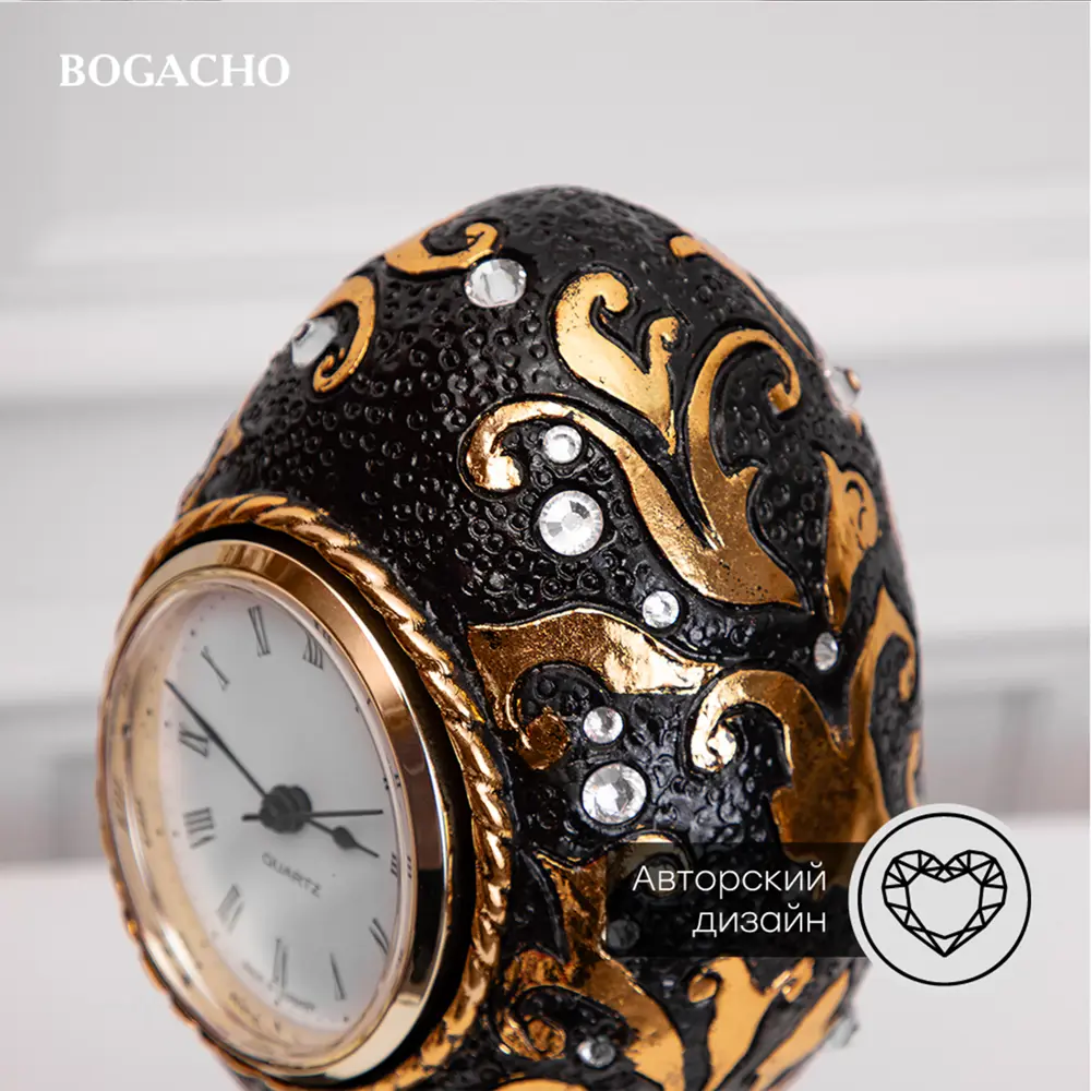 Фото 2 Часы настольные Bogacho Наследие Фаберже бронзового цвета, 13.5 см Фото 2 Часы настольные Bogacho Наследие Фаберже бронзового цвета, 13.5 см
