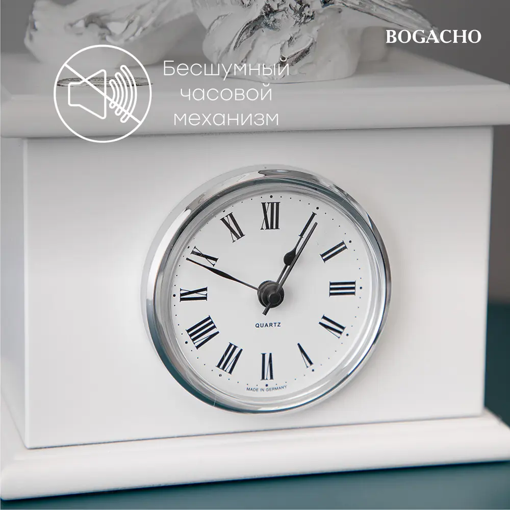Фото 2 Настольные часы Bogacho Птички Терра Дуэт белые Фото 2 Настольные часы Bogacho Птички Терра Дуэт белые