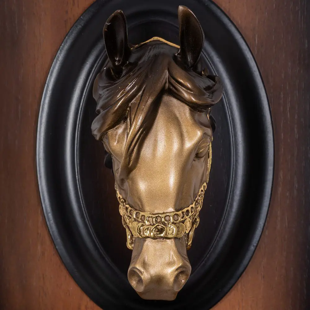 Фото 15 Рамка Bogacho Дублин коричневого цвета и декоративной головой лошади из мрамора, цвет коричневый, 15x10 см