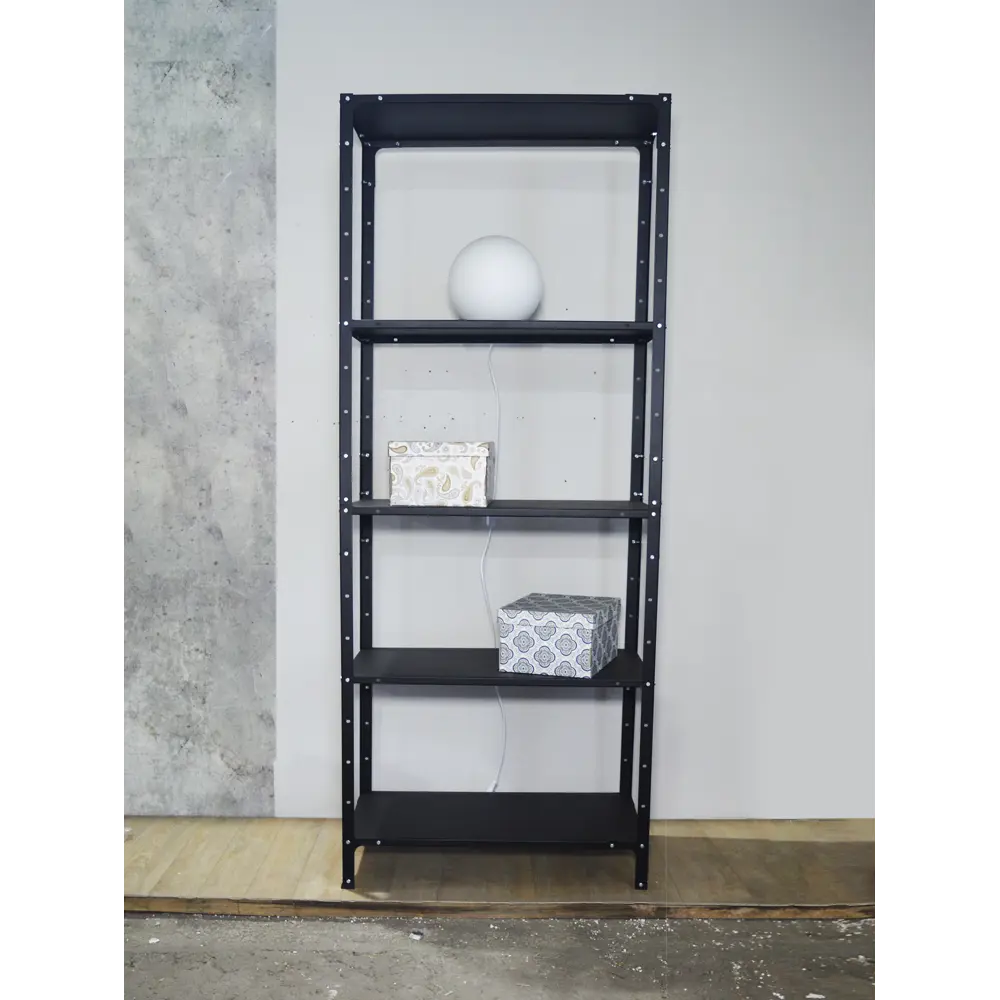 Фото 10 Стеллаж металлический Blacksteelone 6 полок 50x200x25 см нагрузка до 100 кг металл цвет черный Фото 10 Стеллаж металлический Blacksteelone 6 полок 50x200x25 см нагрузка до 100 кг металл цвет черный