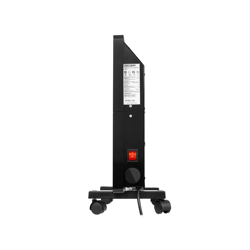 Фото 3 Конвектор электрический Zeder 10MX-11 с механическим термостатом 1000 Вт черный