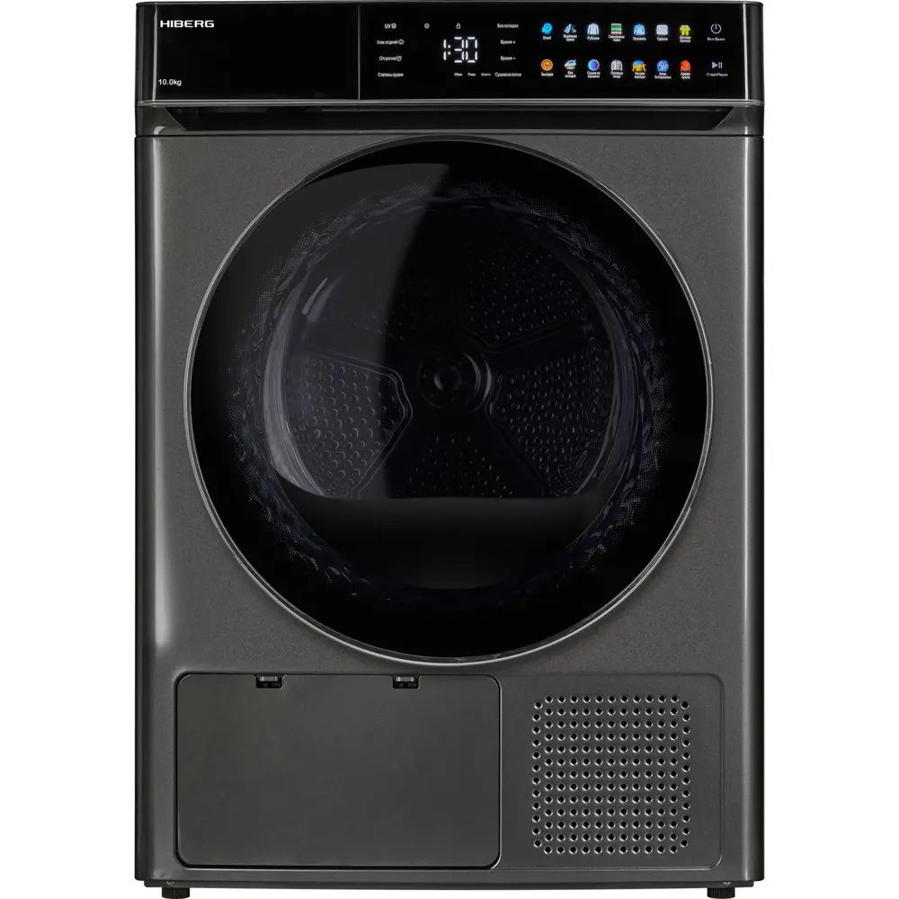 Фото Сушильная машина Hiberg HDQ11 - 10 Sd 59x85x63 см 10 кг с тепловым насосом цвет темно-серый
