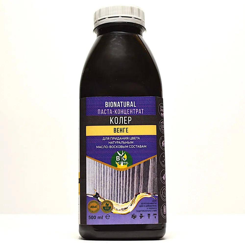 Фото Колер-паста для воскового состава и масел Bionatural цвет венге 0.5 л Фото Колер-паста для воскового состава и масел Bionatural цвет венге 0.5 л