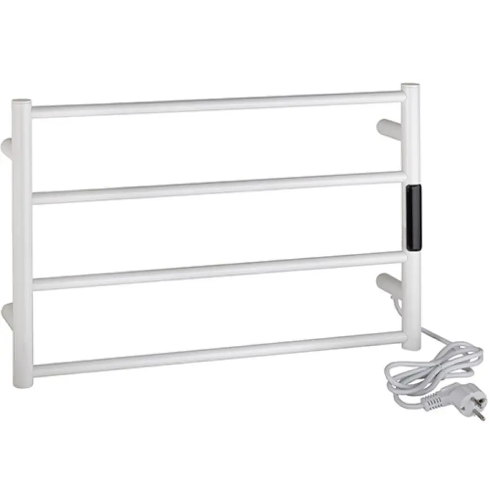 Фото Полотенцесушитель электрический Bemeta 560x370 мм 63 Вт с терморегулятором лесенка цвет белый матовый Фото Полотенцесушитель электрический Bemeta 560x370 мм 63 Вт с терморегулятором лесенка цвет белый матовый