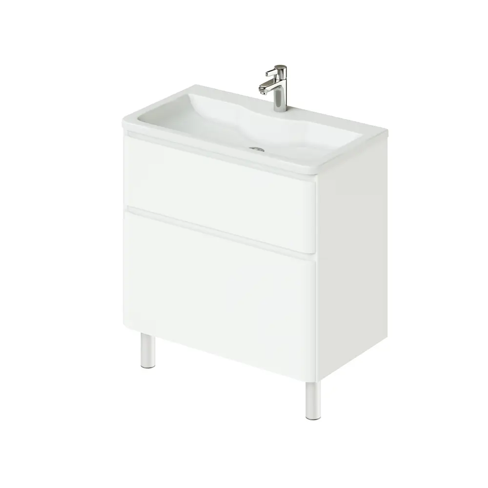 Фото Тумба с раковиной напольная Итана Roberto 80 см цвет белый глянец Фото Тумба с раковиной напольная Итана Roberto 80 см цвет белый глянец