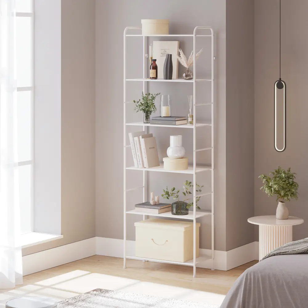 Фото Стеллаж металлический Зми Валенсия 26 66x191x31 см нагрузка до 8 кг металл цвет белый