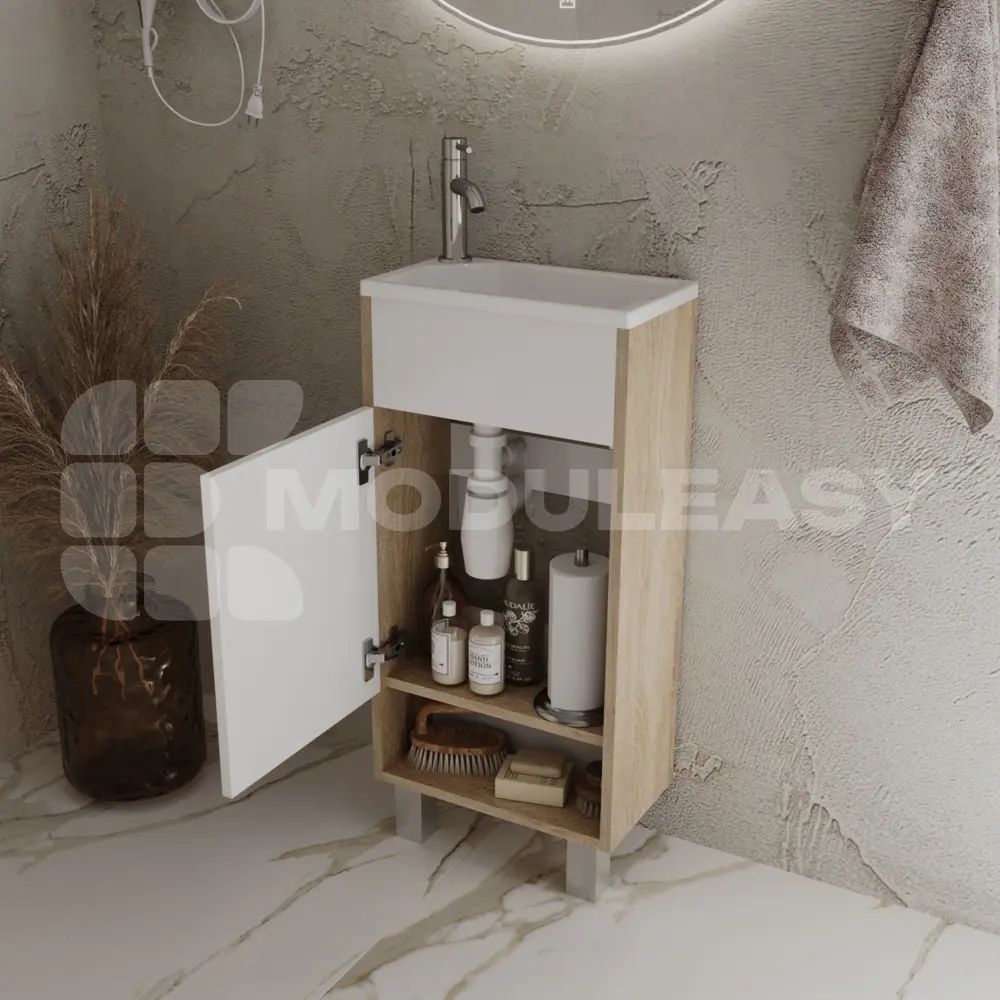 Фото 9 Тумба с раковиной в ванную напольная Moduleasy Liana L 40x20 см цвет Дуб Сонома Фото 9 Тумба с раковиной в ванную напольная Moduleasy Liana L 40x20 см цвет Дуб Сонома